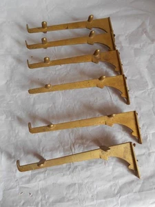 Vintage Brass shelf brackets supports french 1920s x 6 shop displays - Picture 1 of 6