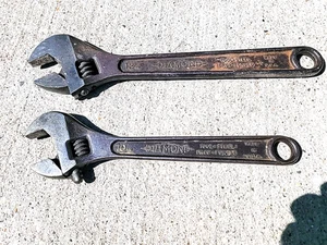 Vtg Diamond Calk Horseshoe CO DIAMALLOY DULUTH MN USA 12"+ 10" Adjustable Wrench - Picture 1 of 6