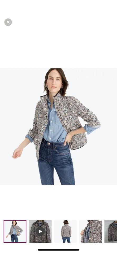 Chaqueta floral J Crew Downtown Field abrigo utilitario para mujer S Foto 1 de 4