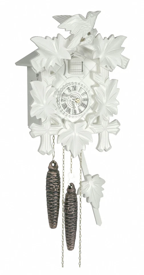 Reloj Cuco Cinco Hojas con Pájaro, Blanco 1 Día de Funcionamiento TU 1100 Blanco NUEVO Foto 1 de 1