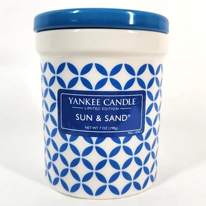 Yankee Candle Limited Edition Ceramic Jar Sun & Sand Scented Candle 40 Hour 7oz - Picture 1 of 11
