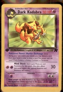 Dark Kadabra 39/82 1st Edition Team Rocket Vintage Pokemon Card - Picture 1 of 2