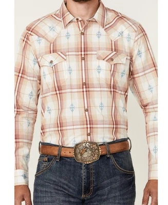 Camisa Western Cody James Para Hombre Samba Estampado a Cuadros Manga Larga A Presión Talla XLT Foto 1 de 4