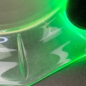Set of 6 Vintage Uranium Vaseline Glass 4" Plates Octagon Dessert Depression - Picture 1 of 8