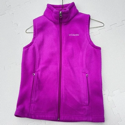 Chaleco polar Columbia niñas niños talla M 10 12 púrpura cremallera ropa exterior, invierno Foto 1 de 4