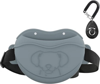 Cinturón ajustable con cierre magnético de silicona para golosinas para perros - gris Foto 1 de 4