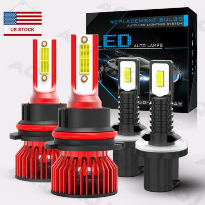 For Lincoln Navigator 2000 2001 2002 4X 6000K LED Headlight + Fog Lights Bulbs Foto 1 de 4
