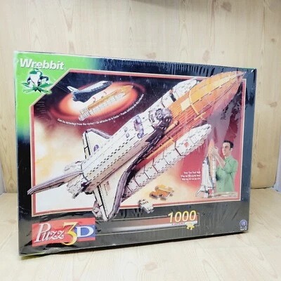 Vintage Wrebbit 3D Puzzle Atlantis Space Shuttle New Sealed BOX SLIGHTLY CRUSHED - Image 1 of 4