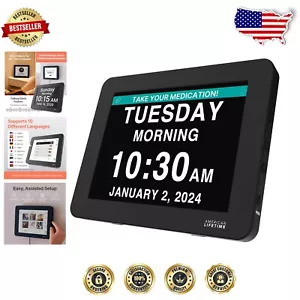 Large Easy-Read Dementia Clock: Daily Reminders with Custom Alerts for Seniors - Picture 1 of 11
