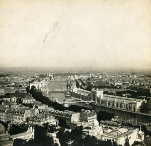 France Paris World Fair Pavilions Panorama Old Stereoview Photo SIP 1900 - Imagen 1 de 3