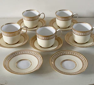 spode copeland's cream gold trim tea cup china sets - Picture 1 of 16