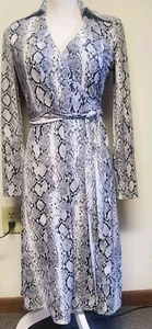 Vestido envolvente para mujer Brooks Brothers manga larga estampado de serpiente cuello en V talla XS - Imagen 1 de 7