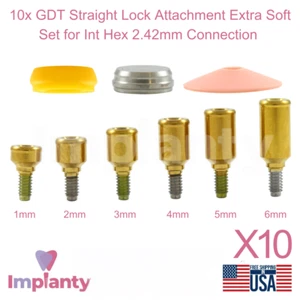 Juego de 10 accesorios de bloqueo recto dental extra suave titanio hexagonal 2,42 mm - Imagen 1 de 12