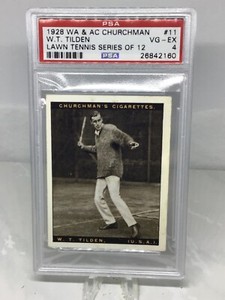 1928 Churchman Lawn Tennis (Large) #11 Bill Tilden PSA 4 (Total Pop 26)