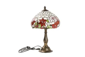 Lamp With Glass Tiffany Colourful Base Style Liberty IN Zinc Alloy Aluminium - Picture 1 of 2