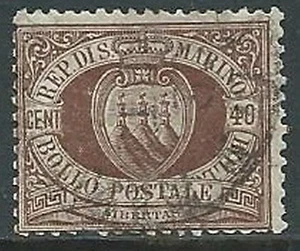 1892-94 SAN MARINO USATO STEMMA 40 CENT - M13-5 - Picture 1 of 1