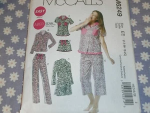 McCALL'S 6249 MISSES PAJAMAS NIGHTSHIRT PANTS TOPS & SHORTS PATTERN UNCUT-14-20 - Picture 1 of 4