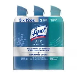 Lysol Air Sanitizer, White Linen and Simple Fresh, 3 ct., 36 oz. - Picture 1 of 3