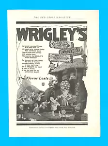 1918 WWI Grande Guerra Wrigley's Gum Frutta Succosa Antica STAMPA ANNUNCIO caramelle dolcetto - Foto 1 di 3