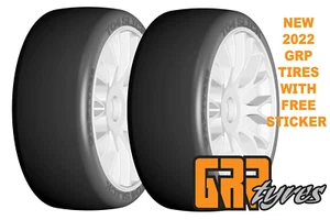 Neumáticos de goma GRP GTJ04-XM4 1:8 GT nuevos lisos suaves medianos blancos 20 radios - llanta dura - Imagen 1 de 9