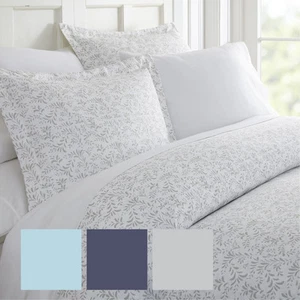 Kaycie Gray Fashion Collection 3 PC Burst of Vines Print Duvet Cover Set - Picture 1 of 4