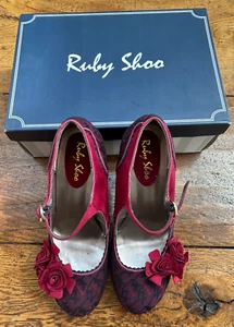 Ruby Shoo Ashley high heels wine & purple court shoes UK7 EU40 US10 4" heel - Picture 1 of 8
