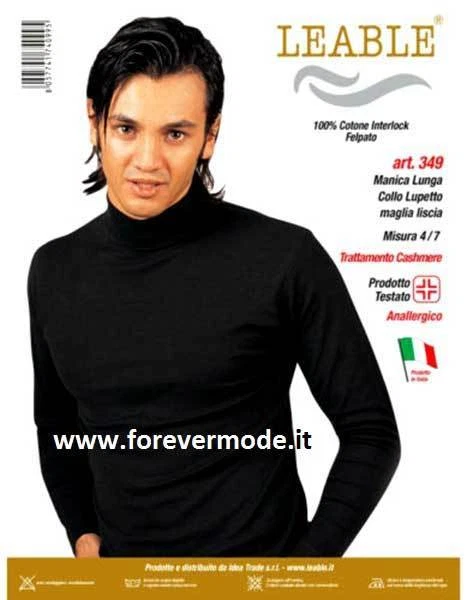Maglia uomo Leable manica lunga con collo a lupetto in cotone caldo art 349 - Immagine 1 di 1