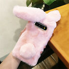 Plush Bunny Bling Glitter Diamond Fluffy Rabbit Fur Case Cover For Cell Phone I