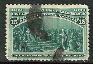 Sc #238 Canceled 15 Cent Columbian 1893 US 15F43 - Picture 1 of 1