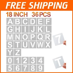 Durable 18-Inch Alphabet Stencils - Reusable Craft Templates for Any Surface - Picture 1 of 9