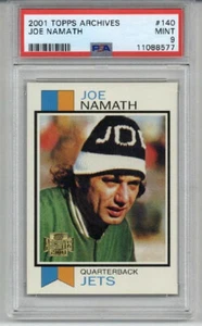 2001 TOPPS ARCHIVES #140 JOE NAMATH CARD NEW YORK JETS PSA 9 LOW POP 7 RARA - Foto 1 di 2