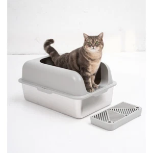 Large Enclosed Stainless Steel Cat Litter Box,high Wall Side Enclosed,Easy Clean - Picture 1 of 21