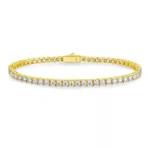 5ct Tennis Bracelet Yellow Gold 18K Lab-Created LED Box Diamond Test Pass 18cm - Picture 1 of 3