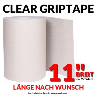 VAMOS SKATESHOP, DIVERSE Longboard/Skateboard Griptape 11" CLEAR - LÄNGE FREI WÄHLBAR - 11"Grip Zuschnitt