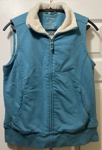 L.L. Bean Women's Medium Teal Fleece Lined Vest Full Zip - Picture 1 of 11