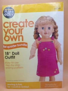 SIMPLICITY 9034654-18" GIRL DOLL CLOTHES SEWING PATTERN-PINAFORE DRESS+T-SHIRT - Picture 1 of 2