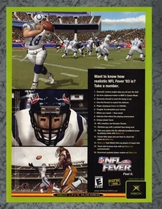 NFL Fever 2003 Only On Xbox Original 2002 Vintage Print Ad Art - Bild 1 von 1