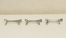 Vintage Silverplated Set Of 3 Bull Knife Rests