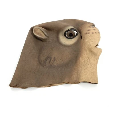 Máscara de ardilla de látex cabeza completa máscara animal adulto talla única marrón bronceado roedor castor Foto 1 de 4