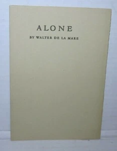 Alone by Walter de la Mare Printed 1927 1/27 Copies for Sale Scarce - Picture 1 of 2