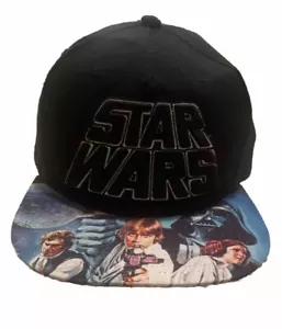 Star Wars Spellout A New Hope Black Printed Snapback Cap Adult Hat Flat Brim - Picture 1 of 10