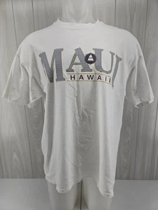 VINTAGE Maui Hawaii Herren T-Shirt XL weiß Einzelnaht - Bild 1 von 12