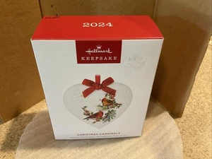 2024 Hallmark Porcelain Keepsake Ornament Christmas Cardinals NIB - Picture 1 of 2