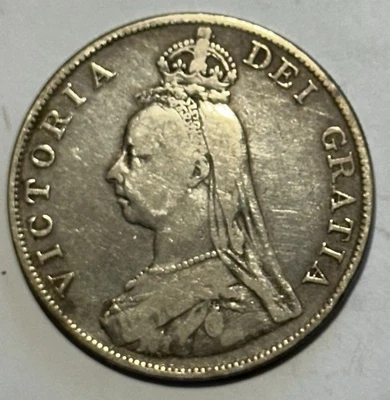 Great Britain 1890 Double Florin Silver Coin KM 763 - Image 1 of 4