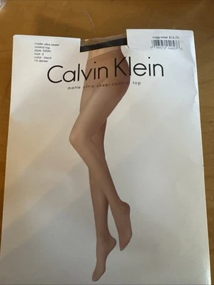 Pantimedias Calvin Klein Mate Ultra Transparente Control Top 620N D Negras Nuevas en Paquete Foto 1 de 4