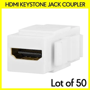 50 Pack HDMI 2.0 Female to Female Keystone Jack Snap-in Cable Coupler Wall Plate - Picture 1 of 3