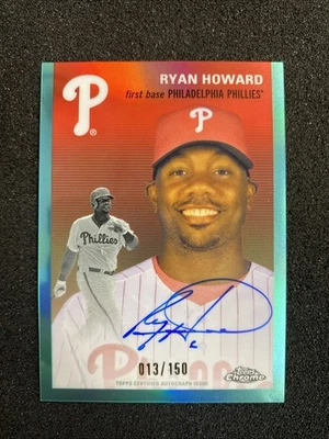 2023 Topps cromo platino refractor acuático automático Ryan Howard/150 Phillies Foto 1 de 2