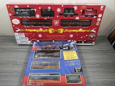Lionel 60 Piece Battery Operated Christmas Railroad Set Holiday Train Sets - Image 1 of 4