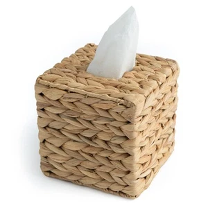 Tissue Box Holder - Square- Rattan Wicker Tissues Cube Box Cover -Boho Decora... - Picture 1 of 7