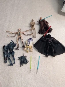 Lote de figuras Hasbro Star Wars 2004 3,75" Anakin Darth R2D2 Super Battle Droid + - Imagen 1 de 10
